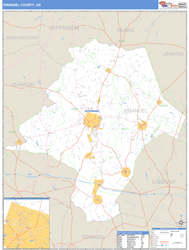 Emanuel County, GA Zip Code Wall Map