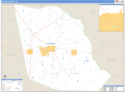 Evans County, GA Zip Code Wall Map