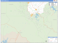 Fannin County, GA Zip Code Wall Map