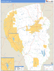 Fayette County, GA Zip Code Wall Map