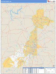 Fulton County, GA Zip Code Wall Map