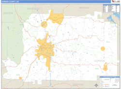 Gordon County, GA Zip Code Wall Map