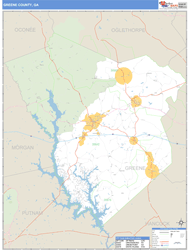 Greene County, GA Zip Code Wall Map