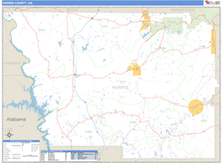 Harris County, GA Zip Code Wall Map