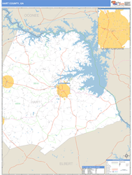 Hart County, GA Zip Code Wall Map