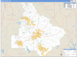 Henry County, GA Zip Code Wall Map