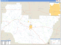 Irwin County, GA Zip Code Wall Map