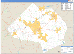 Jackson County, GA Zip Code Wall Map