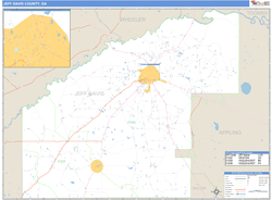 Jeff Davis County, GA Wall Map