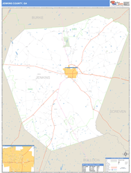 Jenkins County, GA Zip Code Wall Map