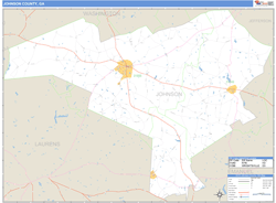 Johnson County, GA Zip Code Wall Map