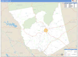 Jones County, GA Zip Code Wall Map