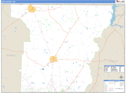 Lee County, GA Zip Code Wall Map