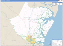 McIntosh County, GA Zip Code Wall Map