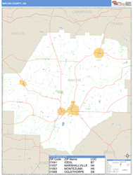 Macon County, GA Zip Code Wall Map