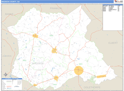 Madison County, GA Zip Code Wall Map