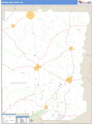 Meriwether County, GA Zip Code Wall Map