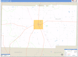 Miller County, GA Zip Code Wall Map