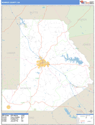 Monroe County, GA Zip Code Wall Map