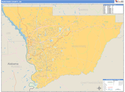 Muscogee County, GA Zip Code Wall Map