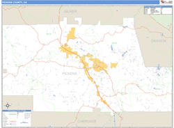 Pickens County, GA Wall Map