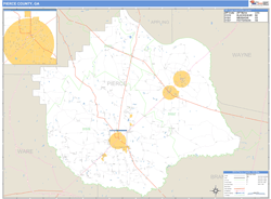 Pierce County, GA Zip Code Wall Map