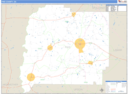 Pike County, GA Zip Code Wall Map