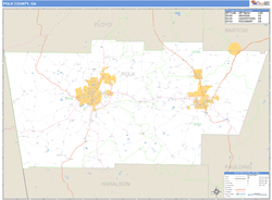 Polk County, GA Zip Code Wall Map