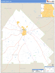 Pulaski County, GA Zip Code Wall Map