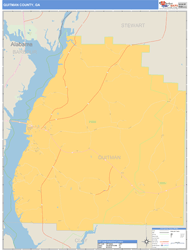 Quitman County, GA Zip Code Wall Map