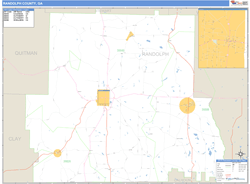 Randolph County, GA Zip Code Wall Map