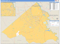 Richmond County, GA Zip Code Wall Map