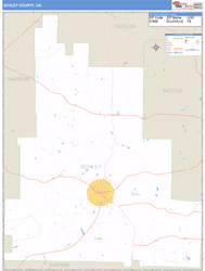 Schley County, GA Zip Code Wall Map