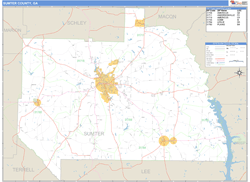 Sumter County, GA Zip Code Wall Map