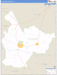 Taliaferro County, GA Zip Code Wall Map