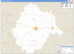 Taylor County, GA Zip Code Wall Map