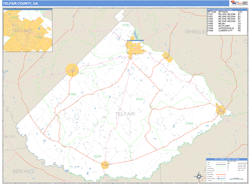 Telfair County, GA Zip Code Wall Map