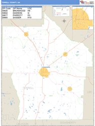 Terrell County, GA Wall Map