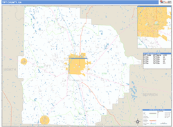 Tift County, GA Zip Code Wall Map