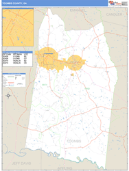 Toombs County, GA Zip Code Wall Map