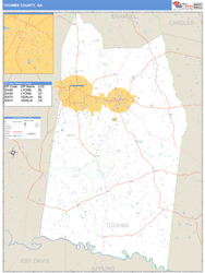 Toombs County, GA Wall Map