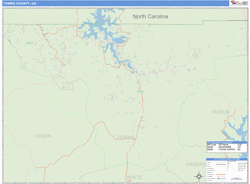 Towns County, GA Zip Code Wall Map