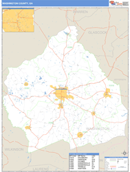 Washington County, GA Zip Code Wall Map