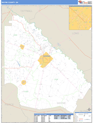 Wayne County, GA Wall Map