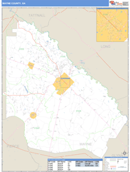 Wayne County, GA Zip Code Wall Map