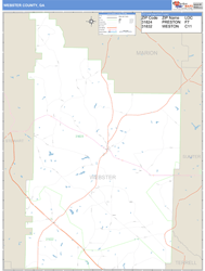 Webster County, GA Zip Code Wall Map