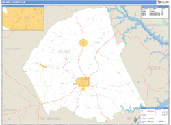 Wilkes County, GA Zip Code Wall Map