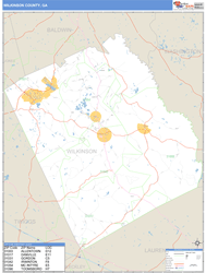 Wilkinson County, GA Zip Code Wall Map