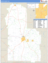 Worth County, GA Wall Map