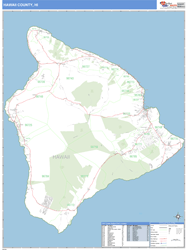 Hawaii County, HI Zip Code Wall Map